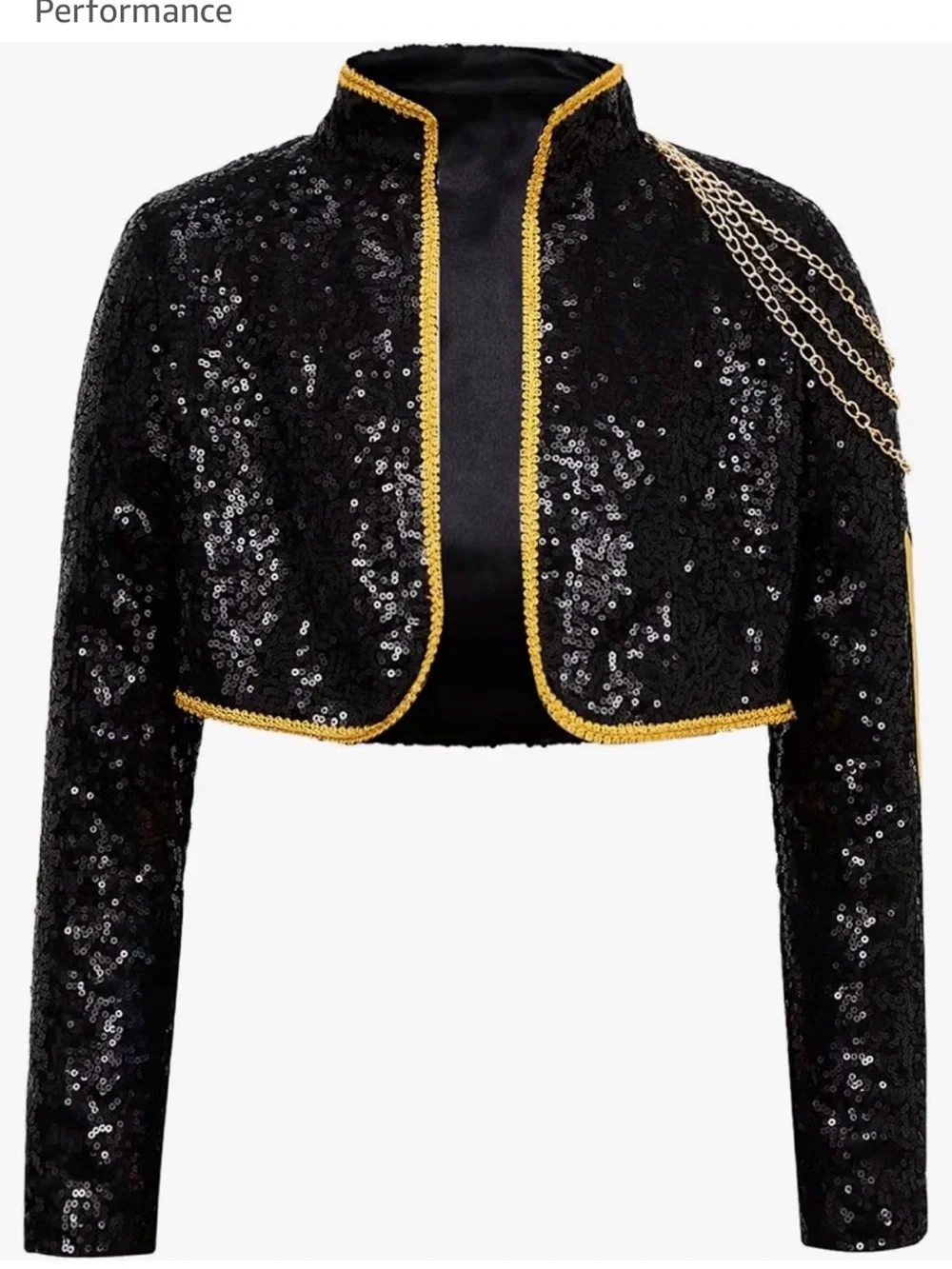 K-pop Golden Jacket, real sequins and chains